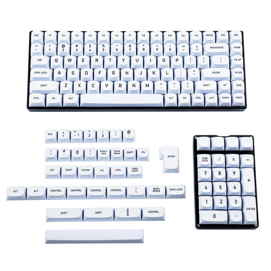 141 White Keycaps(MA Profile Dye Sub 1.5mm Thickness/Filco Ducky 104 TKL 61 KBD75 Kira96 YMD96 GK64 Tada68 ID80 Using)